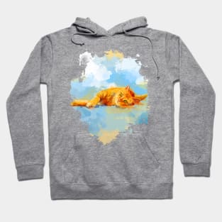 Cat Dream - Orange Tabby Cat Painting Hoodie